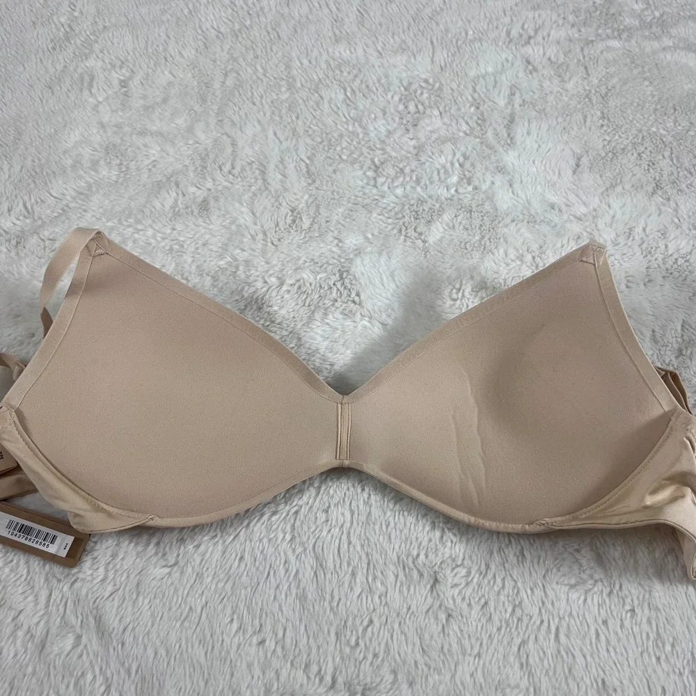 SKIMS Wireless Form Push‎ Up Plunge Bra Sand 32D BR-WRL-1891 NEW - Picture 8 of 14